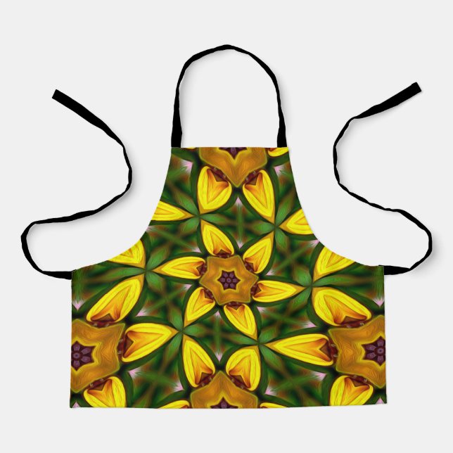 Yellow Sunflower Patterns Apron (Front)