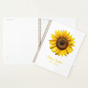 Yellow Sunflower Personalized Planner