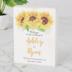 Yellow Sunflower Personalized Wedding Welcome Wood