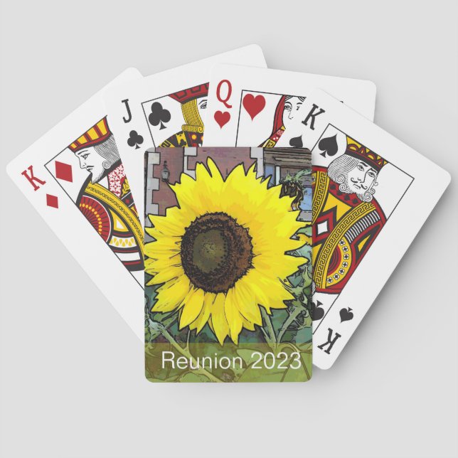 Yellow Sunflower Playing Cards (Back)