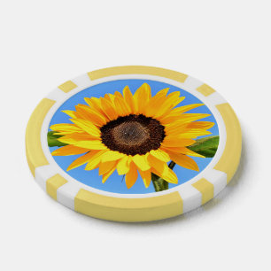 Yellow Sunflower Poker Chips