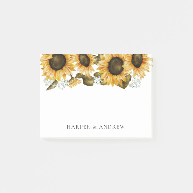 Yellow Sunflower Post-it Notes (Front)