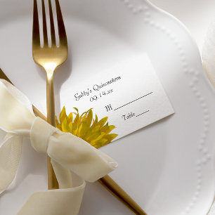 Yellow Sunflower Quinceanera Place Card