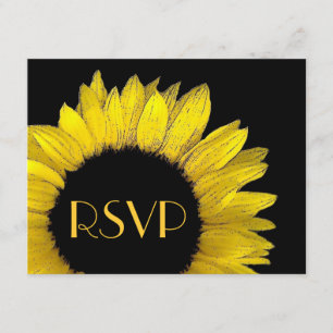 Yellow Sunflower RSVP Wedding Response Card