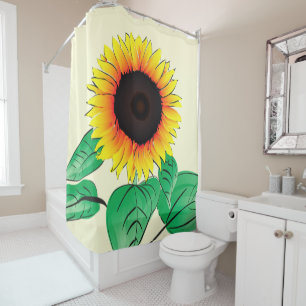 Yellow Sunflower Shower Curtain - Choose Colour