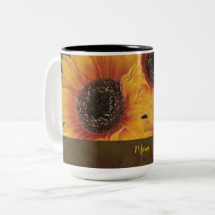 Yellow Sunflower Soul Mother's Two-Tone Coffee Mug