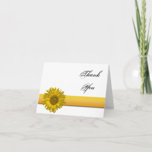 Yellow Sunflower Stripe Bridesmaid Thank You Card