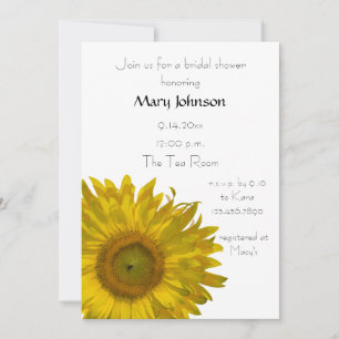 Yellow Sunflower Summer Bridal Shower Invitation