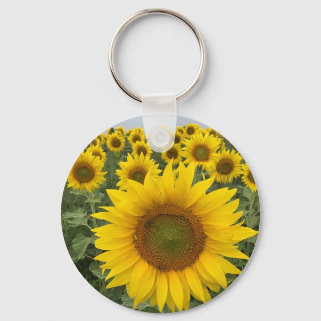 Yellow Sunflower Summer Flowers Keychain (Front)