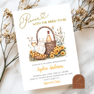Yellow Sunflower Summer Picnic Bridal Shower Invitation
