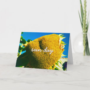 Yellow Sunflower Sun Day Quote Script Bold Modern Card