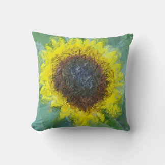 Yellow Sunflower Throw Pillow
