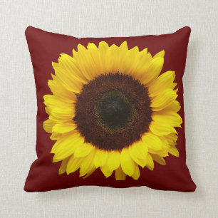 Yellow Sunflower Throw Pillow