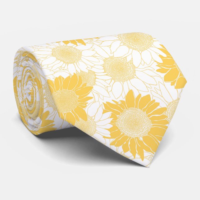 Yellow Sunflower Tie (Rolled)