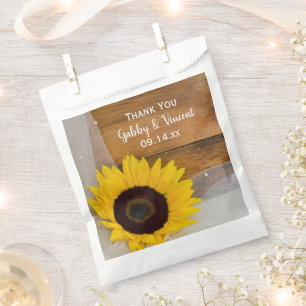 Yellow Sunflower Veil Country Wedding Thank You Favour Bag