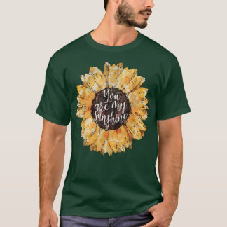 Yellow Sunflower, watercolor, cute, sun, flower  T-Shirt