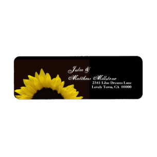 Yellow Sunflower Wedding Address Label