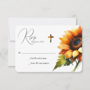 Yellow Sunflower Wedding RSVP Card