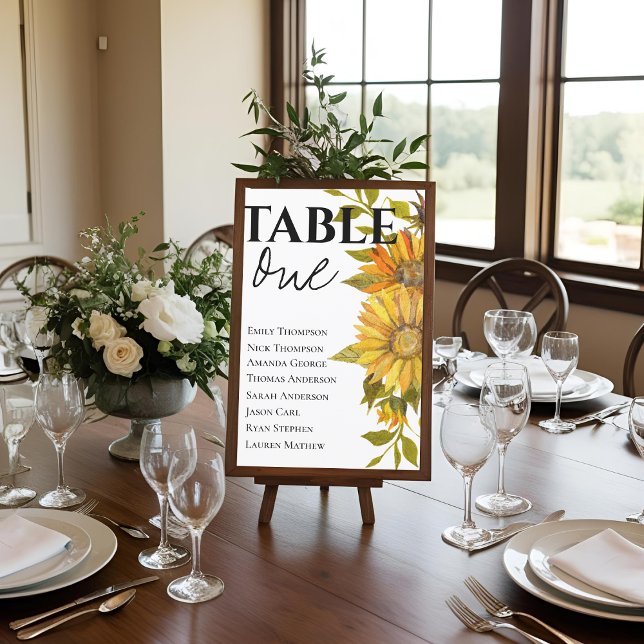 Yellow Sunflower Wedding Table Seating Chart (Yellow Sunflower Wedding Table Seating Chart)