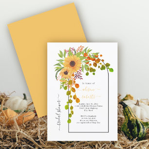 Yellow sunflowers and arch wedding bridal shower invitation