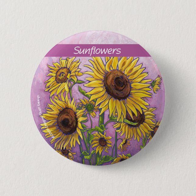 Yellow Sunflowers Art 2 Inch Round Button (Front)