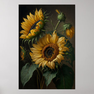 Yellow Sunflowers Art Print Poster