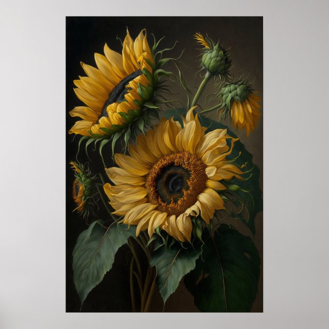Yellow Sunflowers Art Print Poster (Front)