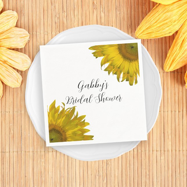 Yellow Sunflowers Bridal Shower Napkin (Creator Uploaded)