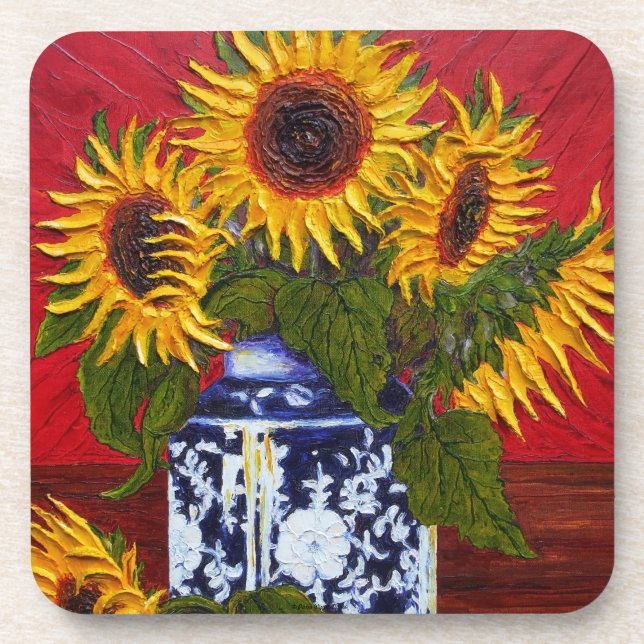 Yellow Sunflowers Coaster (Front)