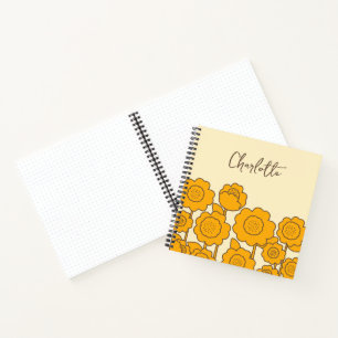  Yellow Sunflowers Customizable Name     Notebook