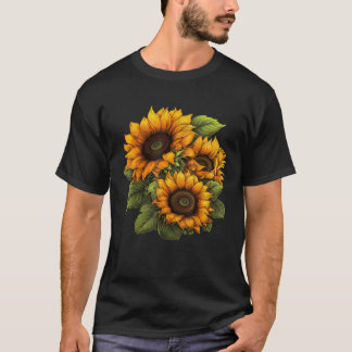 Yellow Sunflowers Cute summer flowers Floral Posit T-Shirt