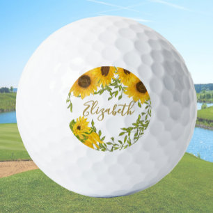 Yellow Sunflowers Floral custom ladies Callaway Golf Balls