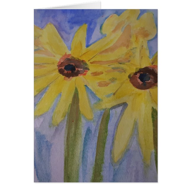 Yellow Sunflowers Folded Card (Front)