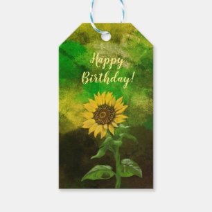 Yellow sunflowers gift tags