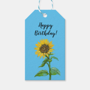Yellow sunflowers gift tags