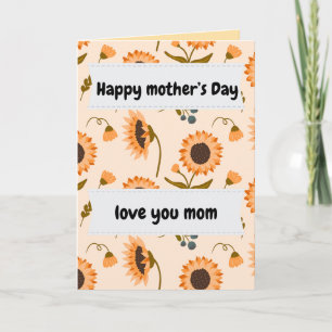 Yellow Sunflowers Happy Mother's Day Love You Mom  Card