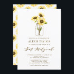 Yellow Sunflowers in Mason Jar Bat Mitzvah Invitation<br><div class="desc">Invite family and friends to your event with this customizable bat mitzvah invitation. It features yellow sunflowers in a mason jar. Personalize by adding your details. This sunflower bat mitzvah invitation is perfect for any theme or season.</div>