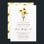Yellow Sunflowers in Mason Jar Bat Mitzvah Invitation<br><div class="desc">Invite family and friends to your event with this customizable bat mitzvah invitation. It features yellow sunflowers in a mason jar. Personalize by adding your details. This sunflower bat mitzvah invitation is perfect for any theme or season.</div>