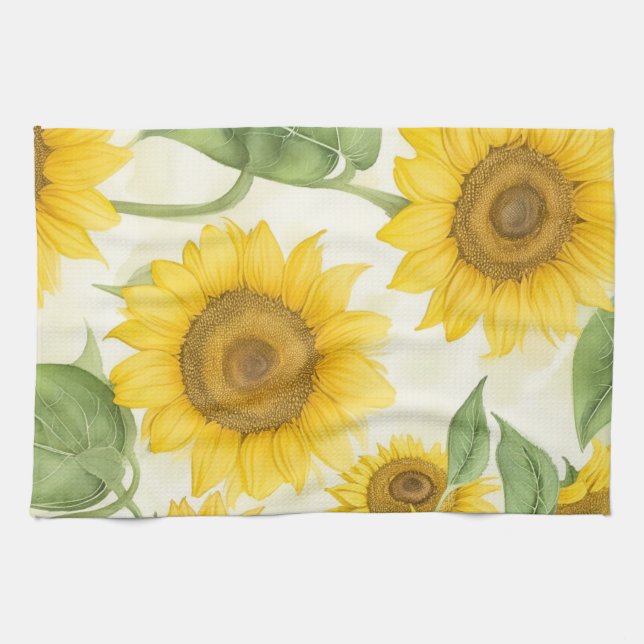 Yellow Sunflowers Kitchen Towel (Horizontal)