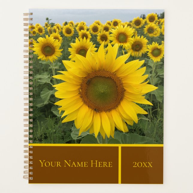 Yellow Sunflowers Personalized Planner (Front)