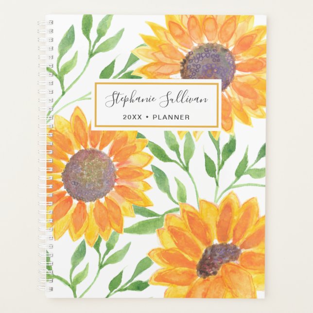 Yellow Sunflowers Personalized Planner (Front)