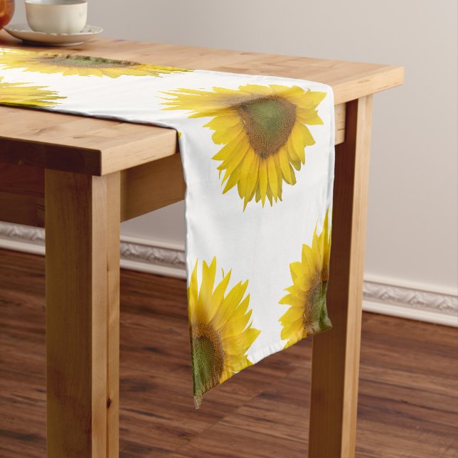 Yellow Sunflowers Rustic Country  Short Table Runner (In Situ)