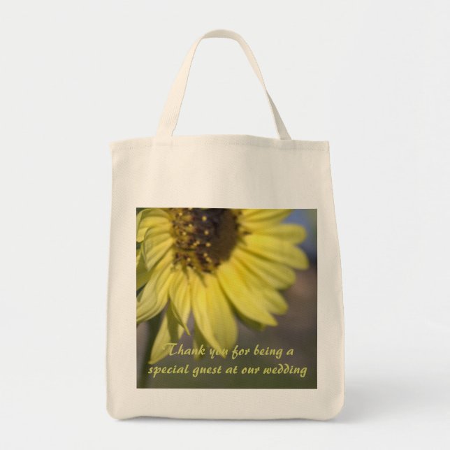 Yellow sunflowers thank you tote bag (Front)