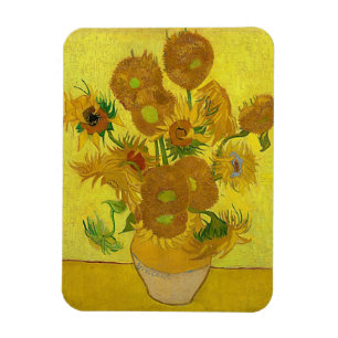 Yellow Sunflowers Vintage Van Gogh Floral Painting Magnet