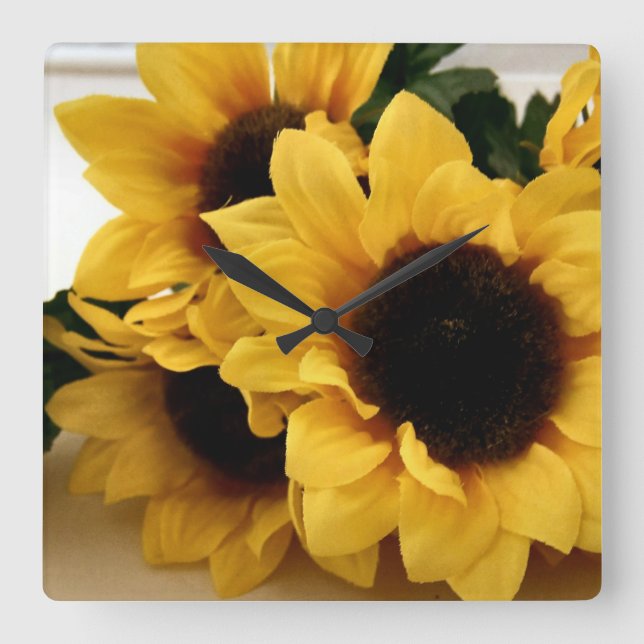Yellow Sunflowers Wall Clock (Front)