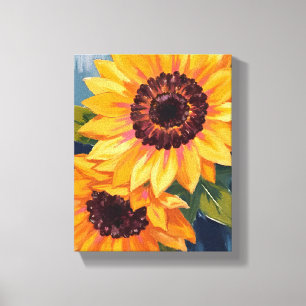 Yellow Sunflowers   Watercolor Floral Painting Canvas Print