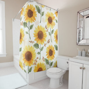 Yellow Sunflowers Watercolor Floral Whimsical