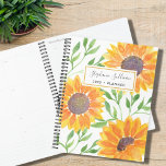 Yellow Sunflowers Watercolor Personalized 2022 Planner<br><div class="desc">Sunflowers bring joy! 
So enjoy planning your year with this bright sunny yellow sunflower pattern planner.
The yellow watercolor sunflowers and green leaves are on a white background 
and you can customize this planner with your name and the year.
Original Watercolor © Michele Davies.</div>