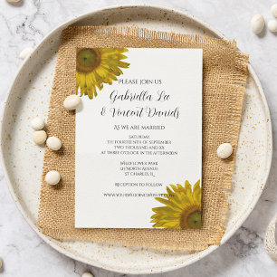 Yellow Sunflowers Wedding Invitation