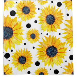 Yellow Sunflowers White Background Pattern